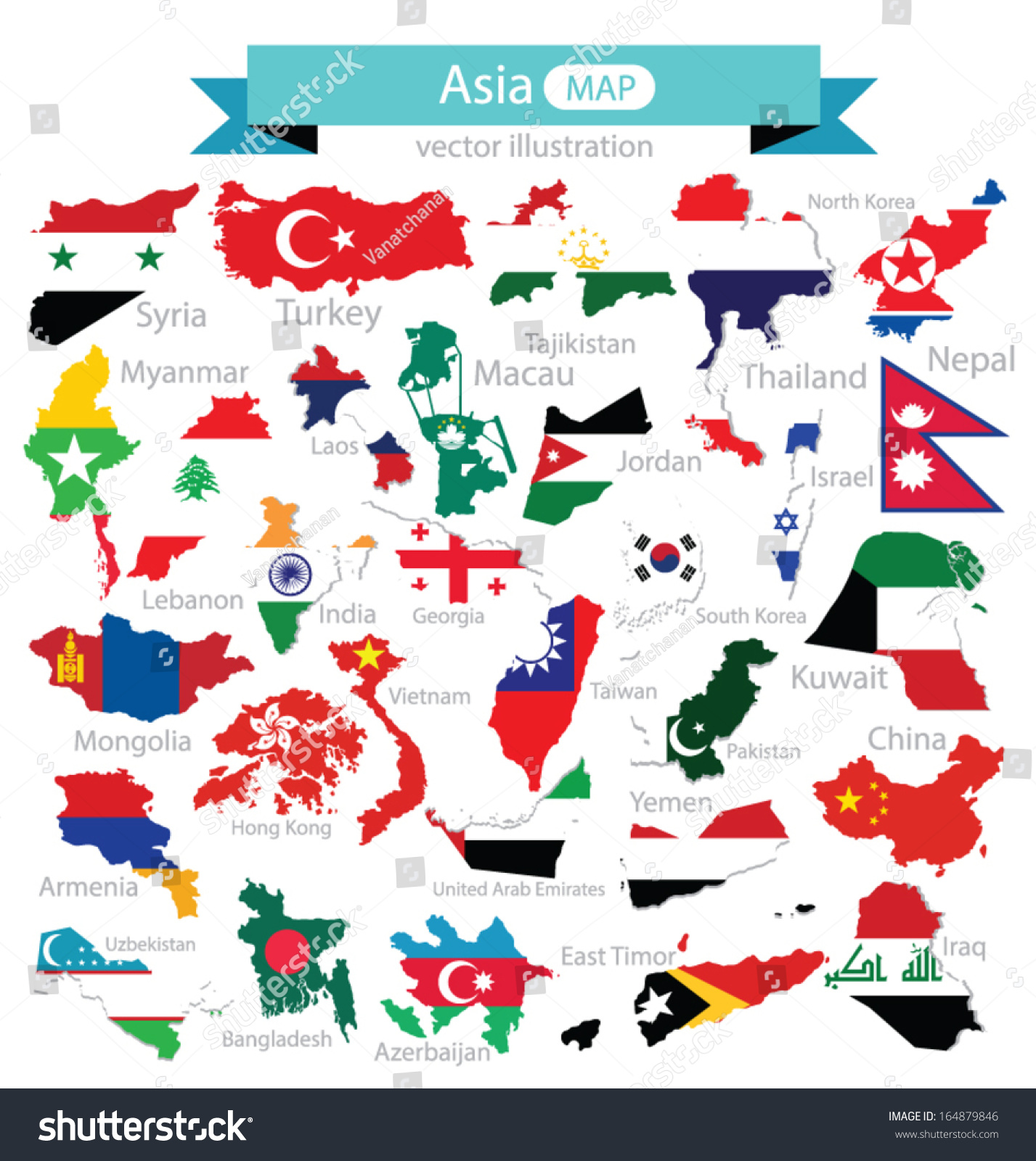 Map Flag Asia Vector Illustration Stock Vector Royalty Free 164879846 Map Flag Asia Vector Illustration Stock Vector Royalty Free 164879846