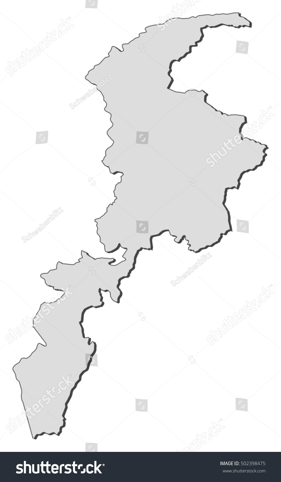 Map Khyber Pakhtunkhwa Pakistan Stock Vector (Royalty Free) 502398475