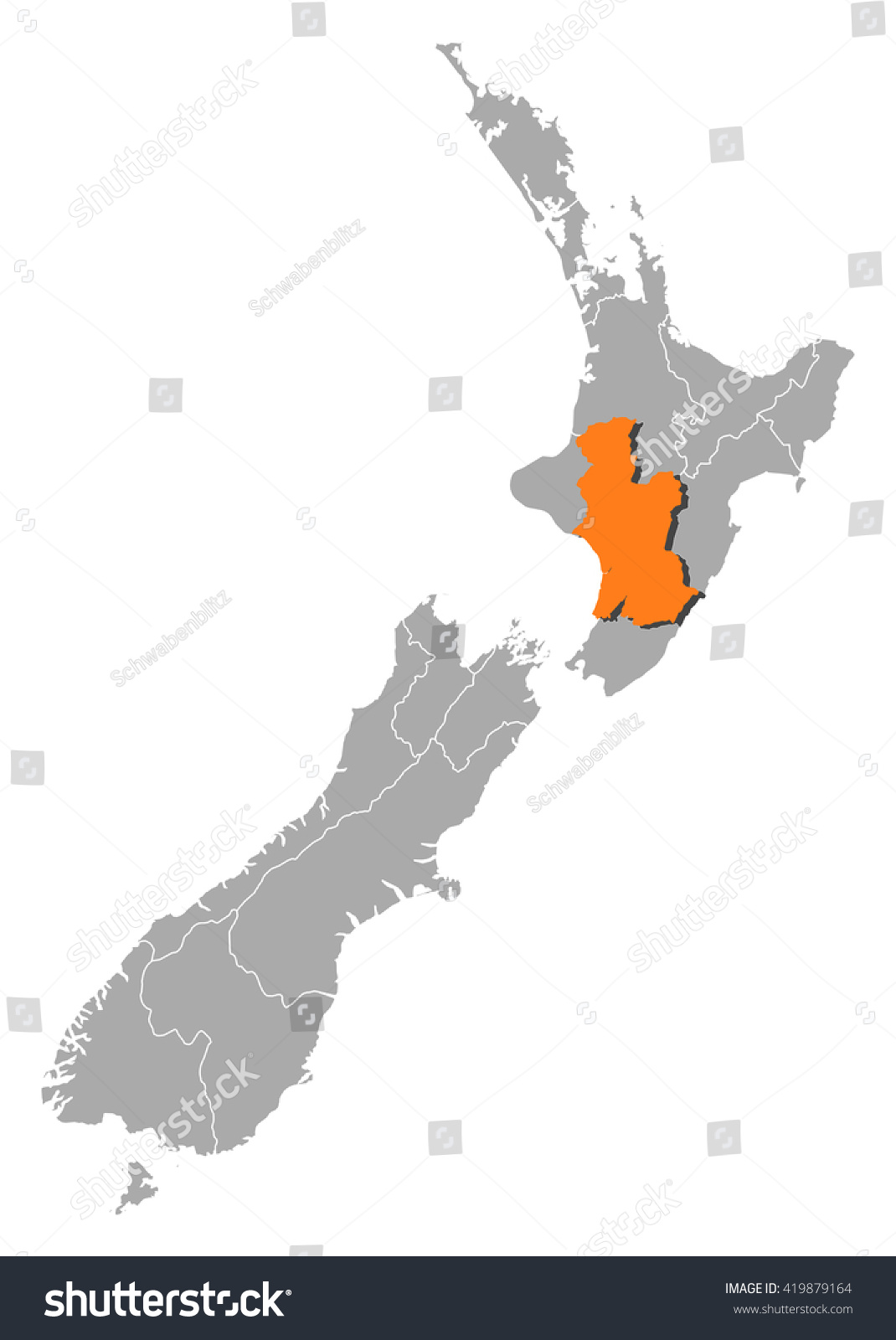 Map New Zealand Hawkes Bay Stock Vector Royalty Free 419879164