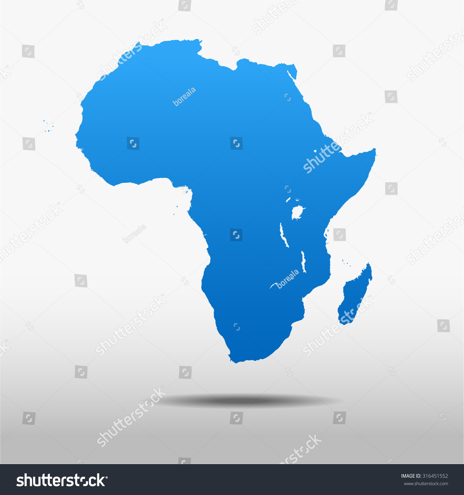 Map Africa Stock Vector Royalty Free 316451552 Shutterstock 9986