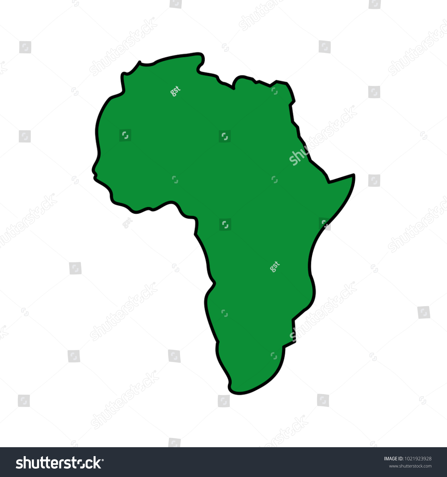 Map Africa Continent Silhouette On White Vector De Stock Libre De Regalías 1021923928 4457