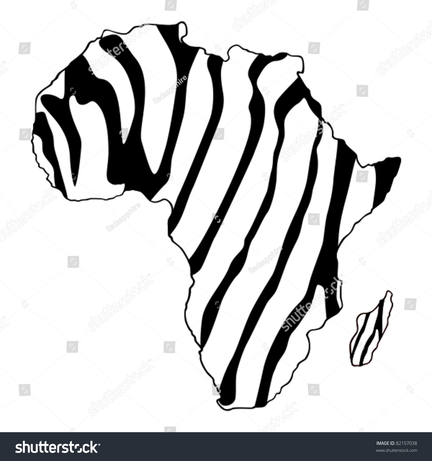 Map Africa Zebra Print Stock Vector 82157038 - Shutterstock