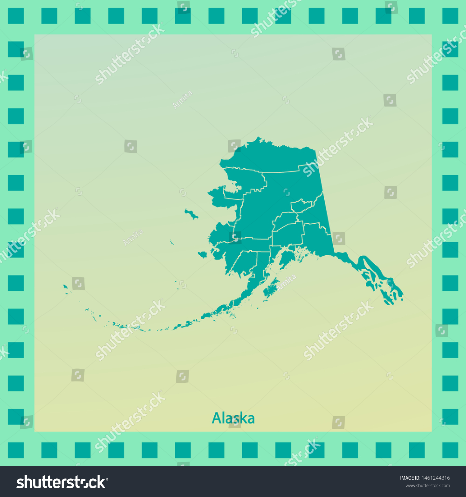 Map Alaska Vector Illustration Stock Vector (Royalty Free) 1461244316 ...