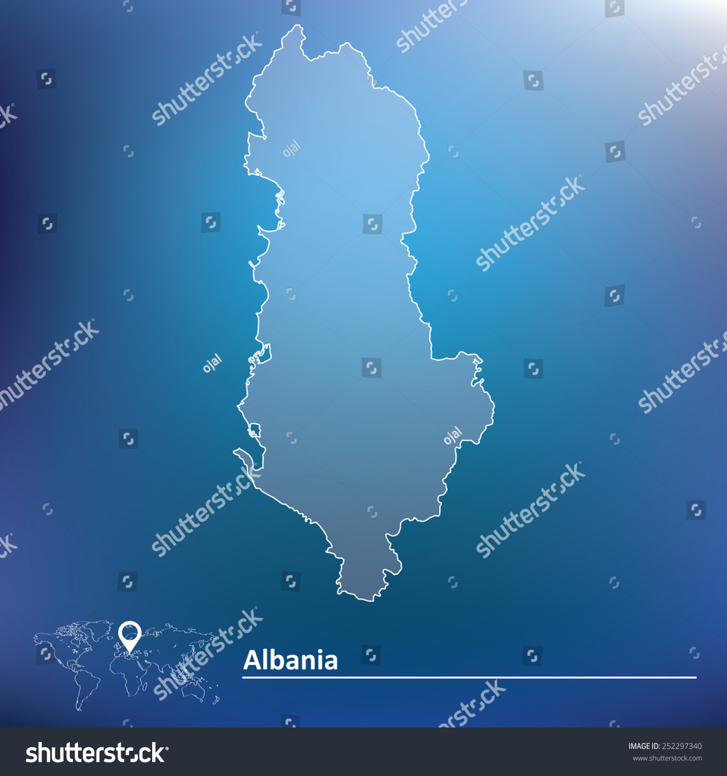 Stock Vector Map Of Albania Vector Illustration 252297340 