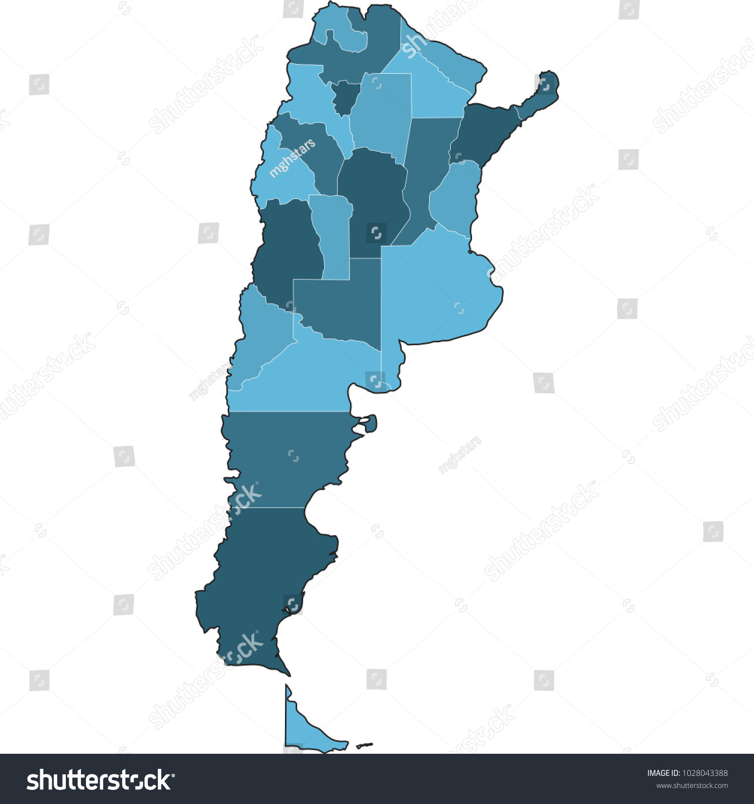 Map Argentina Stock Vector (Royalty Free) 1028043388 | Shutterstock