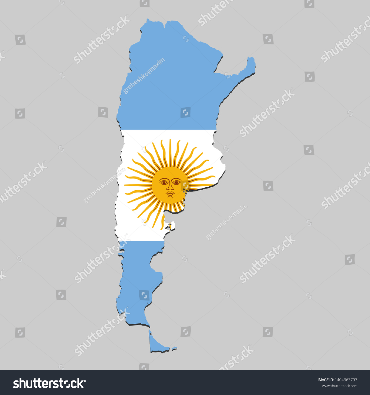 Map Argentina National Flag Vector Illustration Stock Vector (Royalty ...