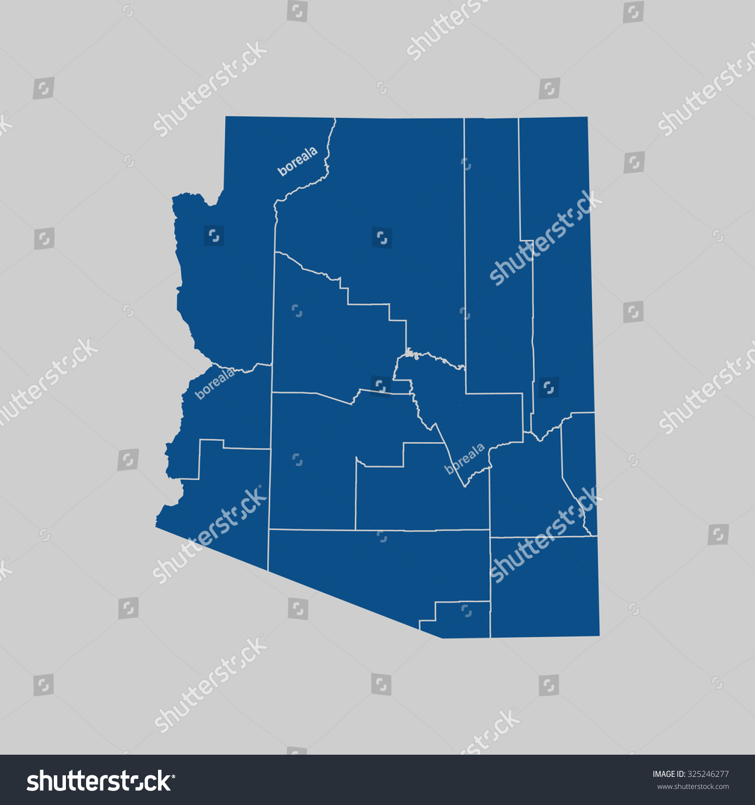 Map Arizona Stock Vector Royalty Free 325246277