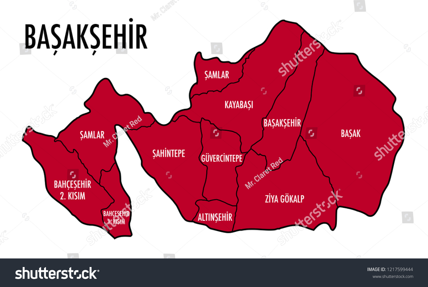 map 4 basaksehir district istanbul turkey stock vector royalty free 1217599444