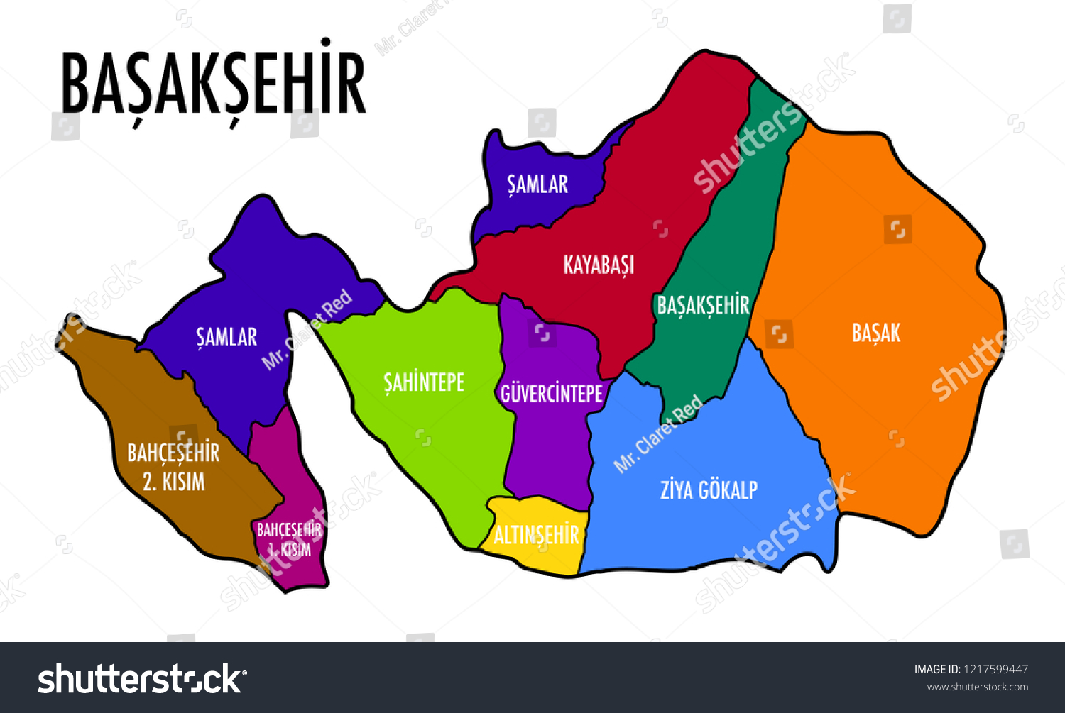 map 3 basaksehir district istanbul turkey stock vector royalty free 1217599447