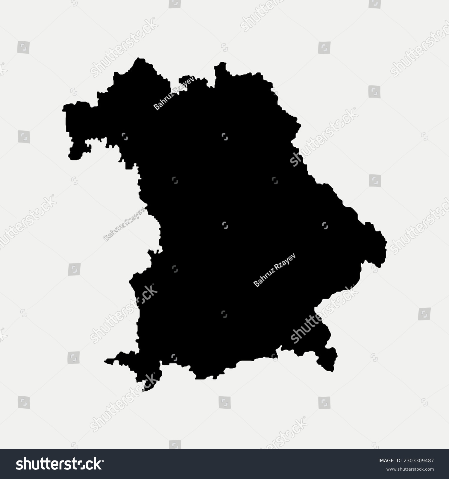 SVG of Map of Bavaria - Germany region outline silhouette graphic element Illustration template design
 svg