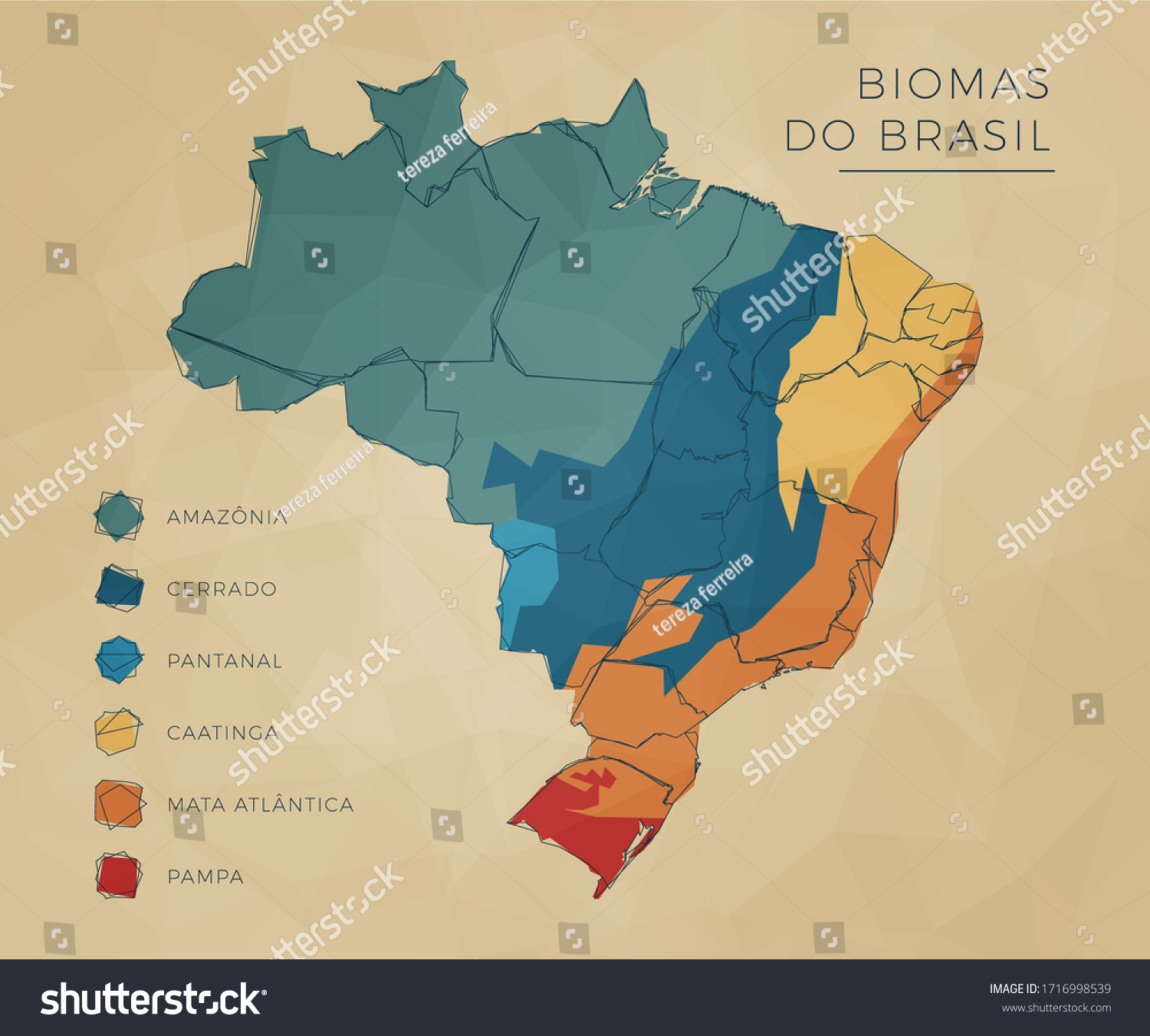SVG of Map of Biomes of Brazil in colors. Modern and clean style sketch. svg