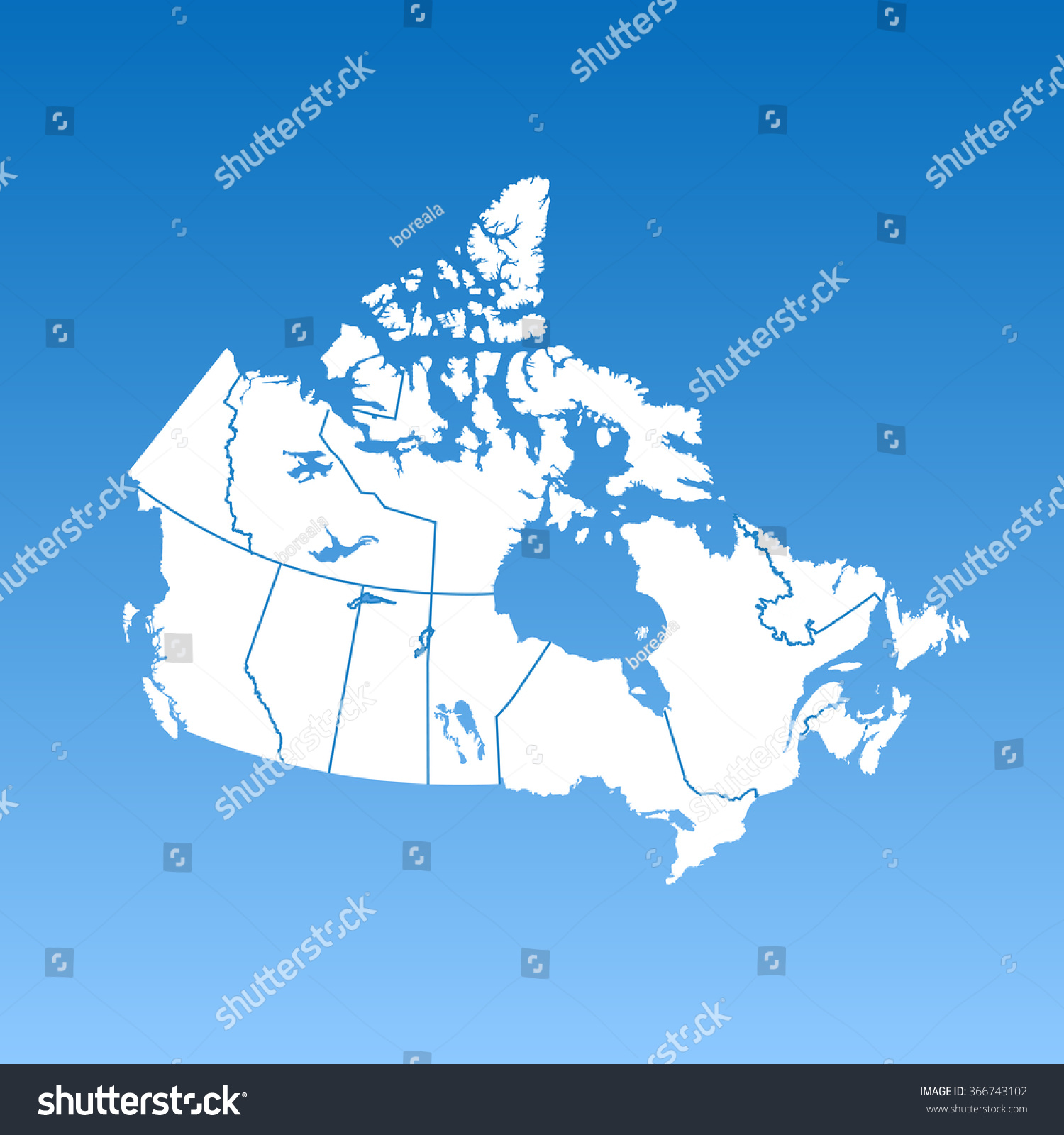 Map Canada Stock Vector (Royalty Free) 366743102 | Shutterstock