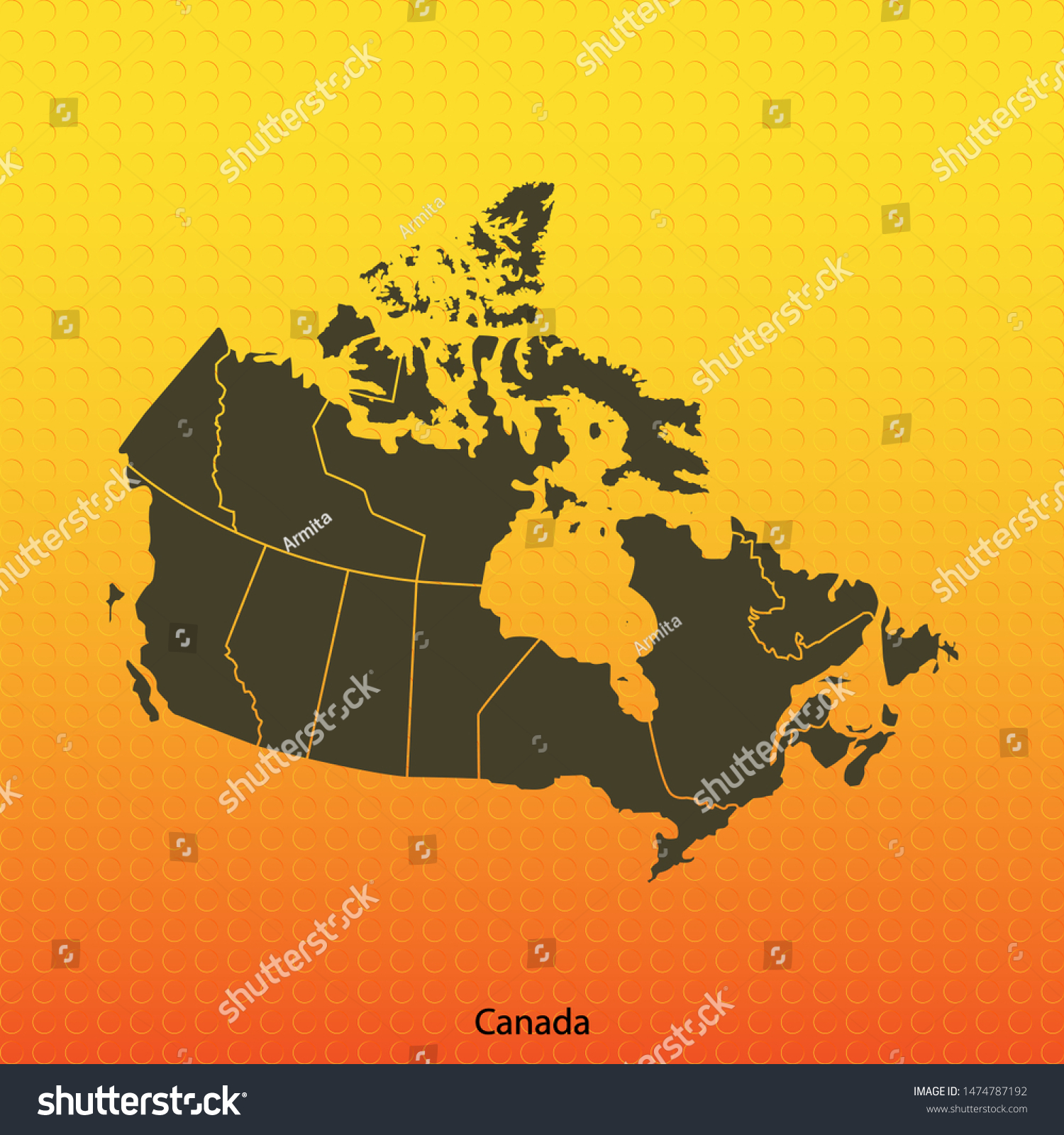 Map Canada Vector Illustration Stock Vector (Royalty Free) 1474787192