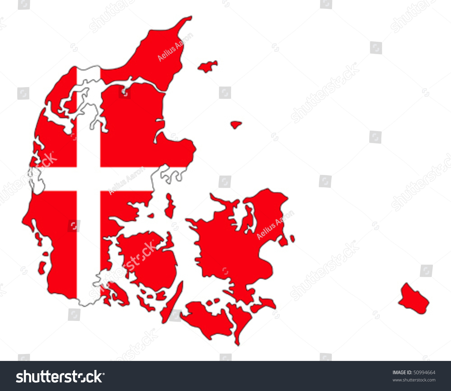 Map Denmark Filled Flag State Stock Vector 50994664 - Shutterstock