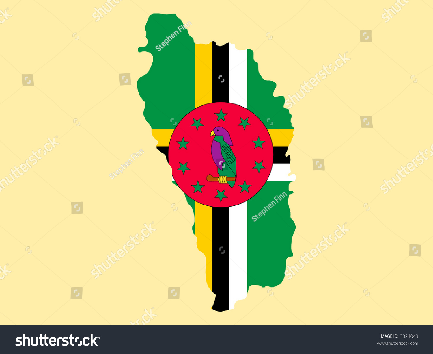 Map Of Dominica And Dominican Flag Illustration - 3024043 : Shutterstock