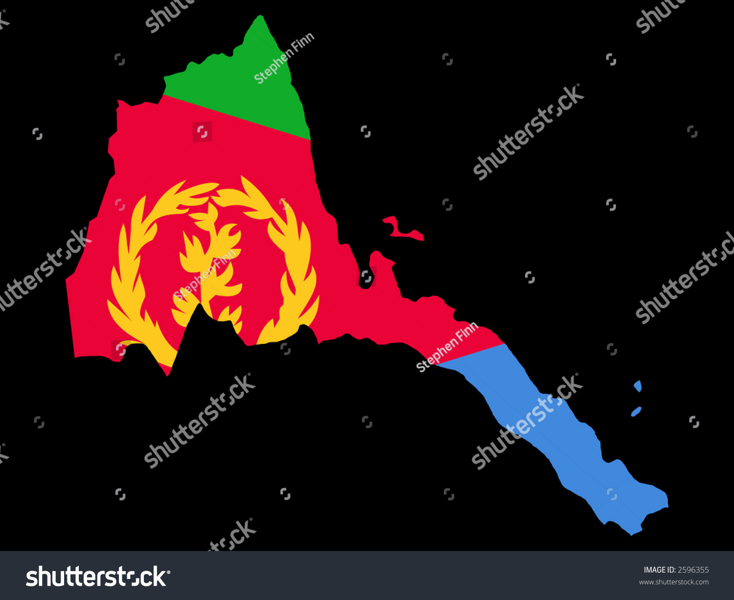 Map Eritrea Eritrean Flag Illustration Stock Vector Royalty Free 2596355 Shutterstock 