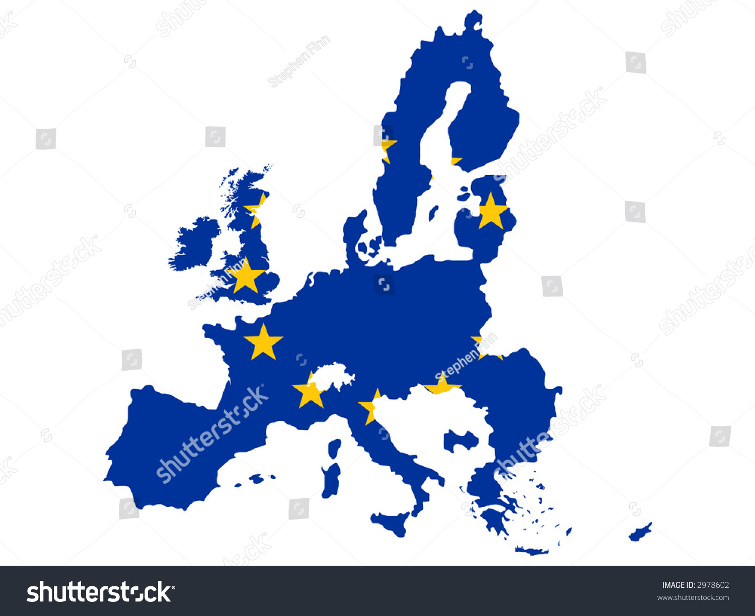 Map Of European Union And Eu Flag Illustration - 2978602 : Shutterstock