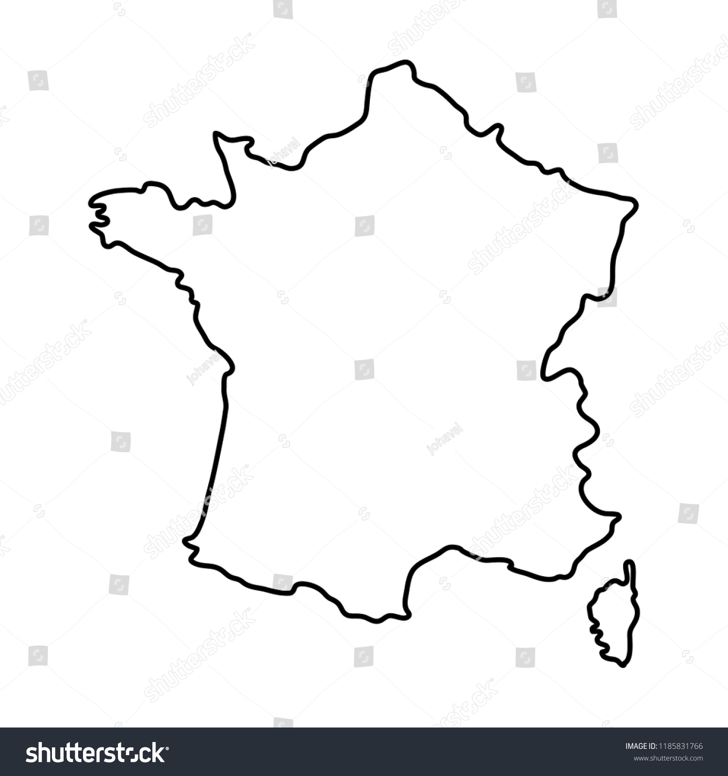 Map French Landmark Country Stock Vector (Royalty Free) 1185831766 ...