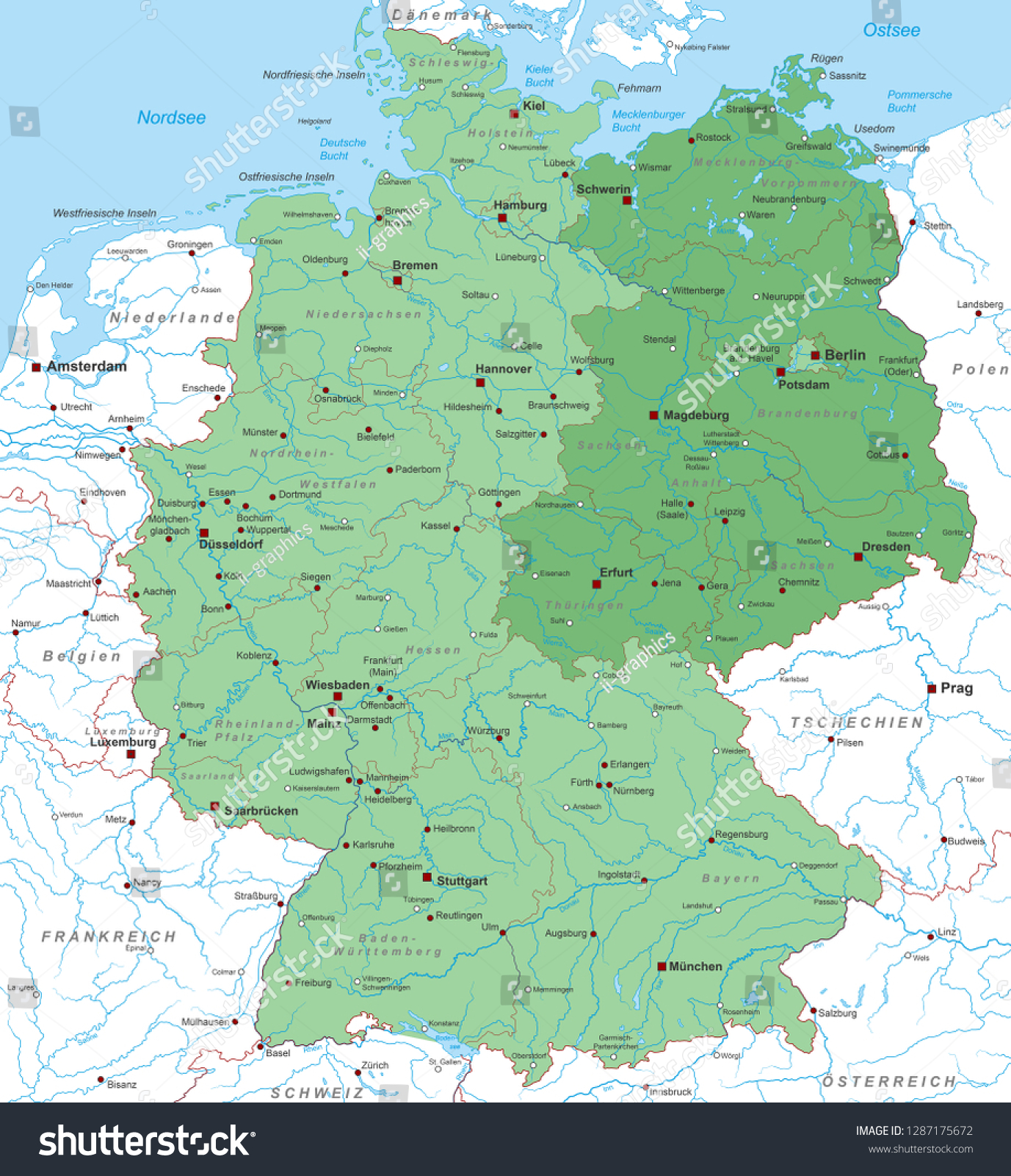 SVG of Map of Germany (with german inscription) svg