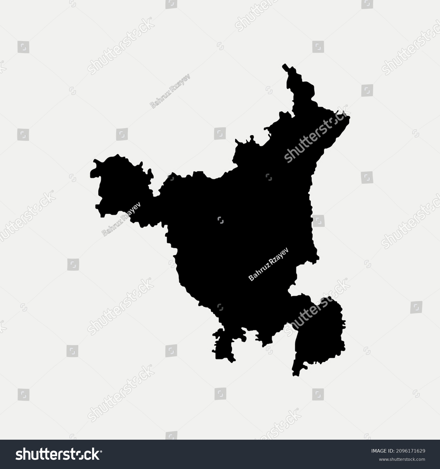 Map Haryana India Region Outline Silhouette Stock Vector (Royalty Free ...