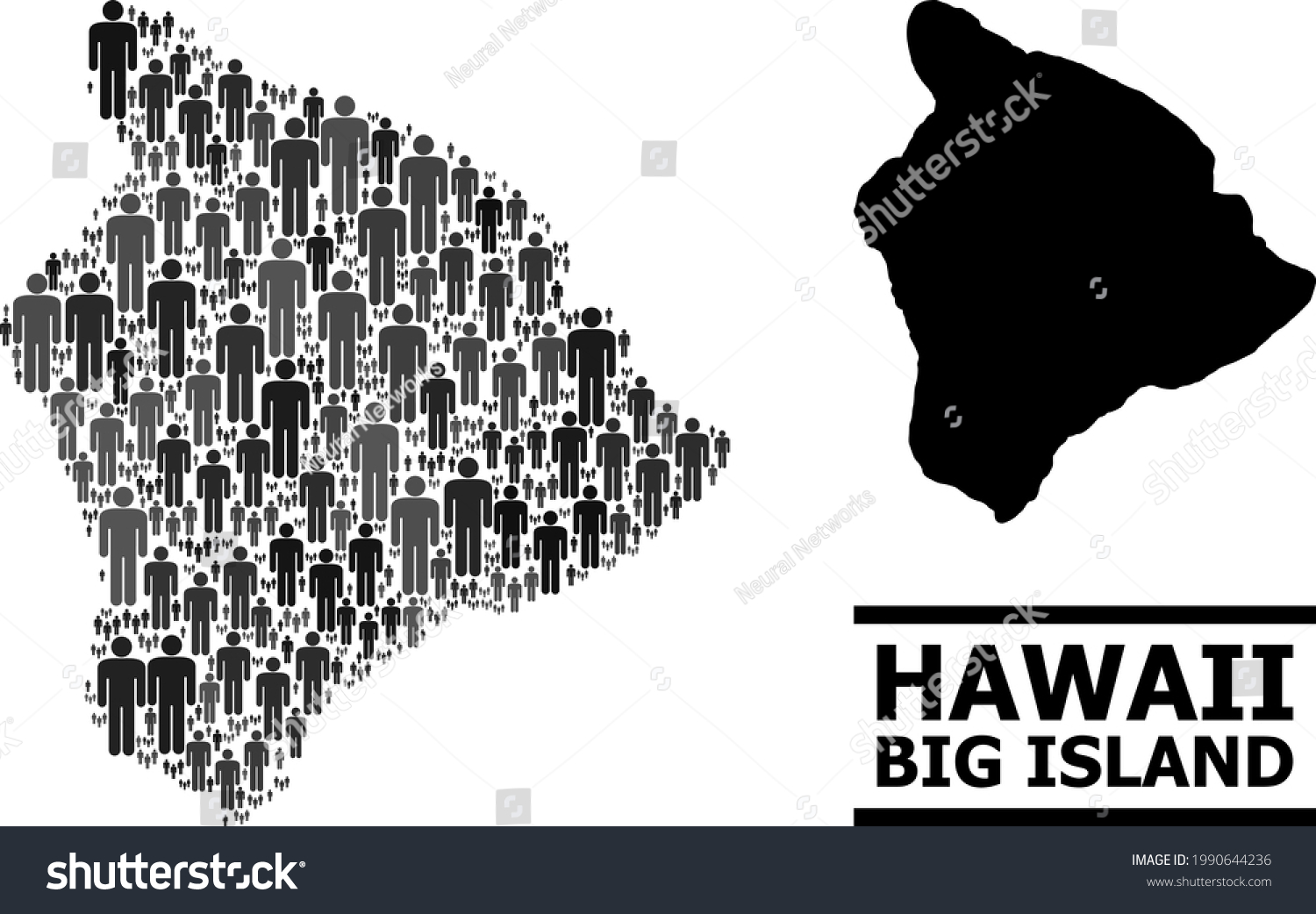 Map Hawaii Big Island National Applications Stock Vector (Royalty Free