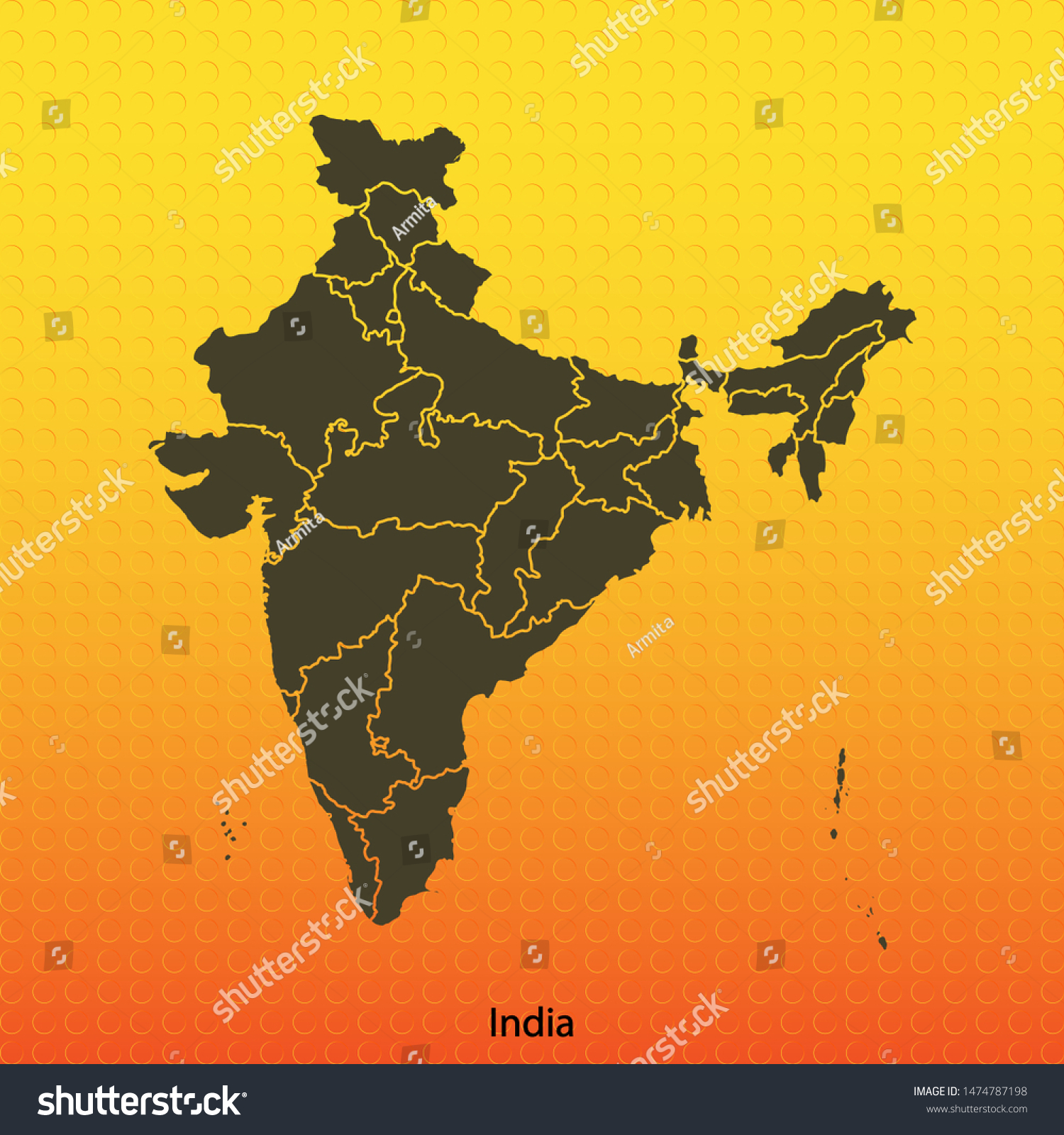 Map India Vector Illustration Stock Vector Royalty Free 1474787198