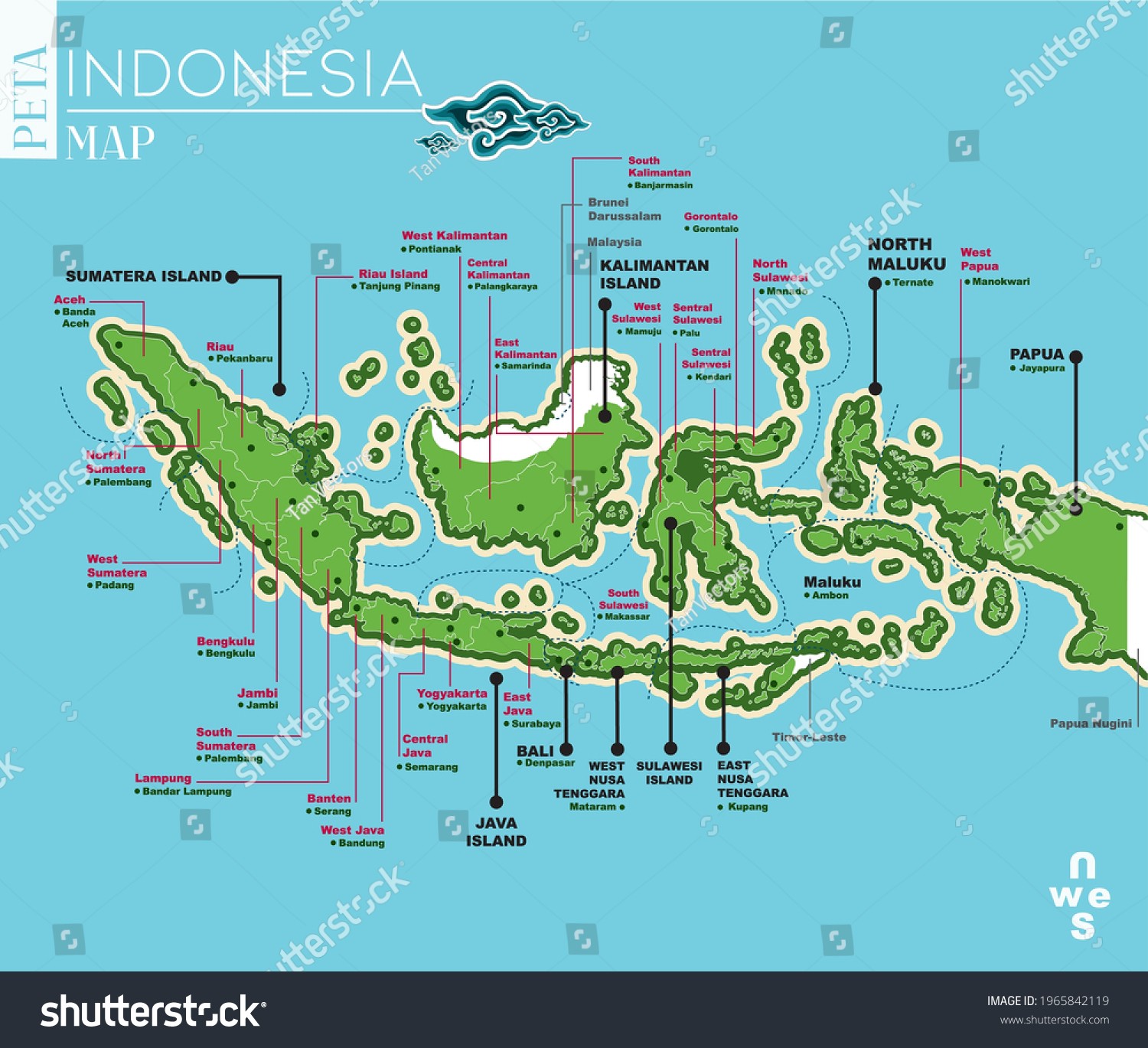 SVG of Map of Indonesia, complete with description svg