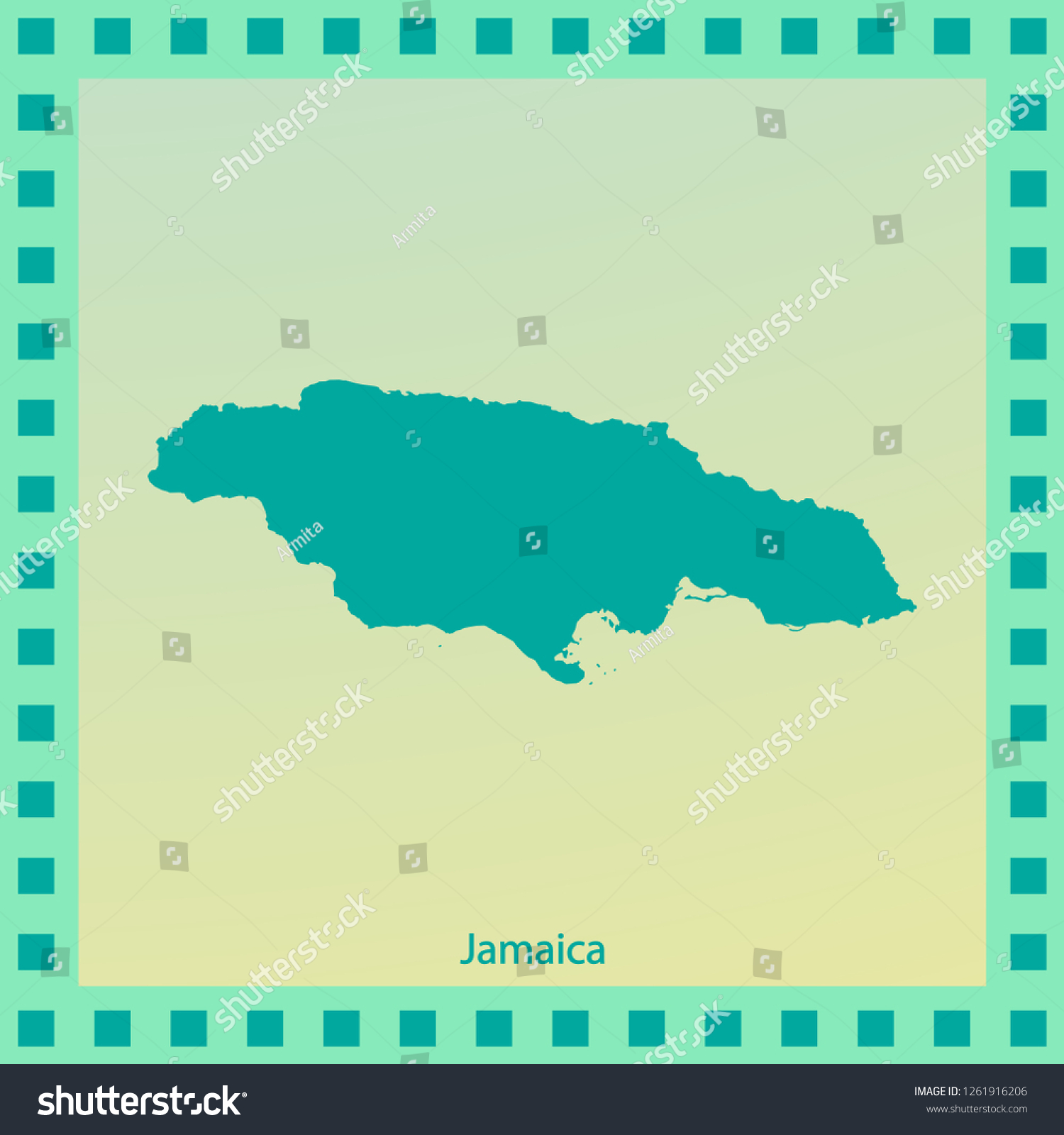 Map Jamaica Vector: Vector De Stock (libre De Regalías) 1261916206 ...