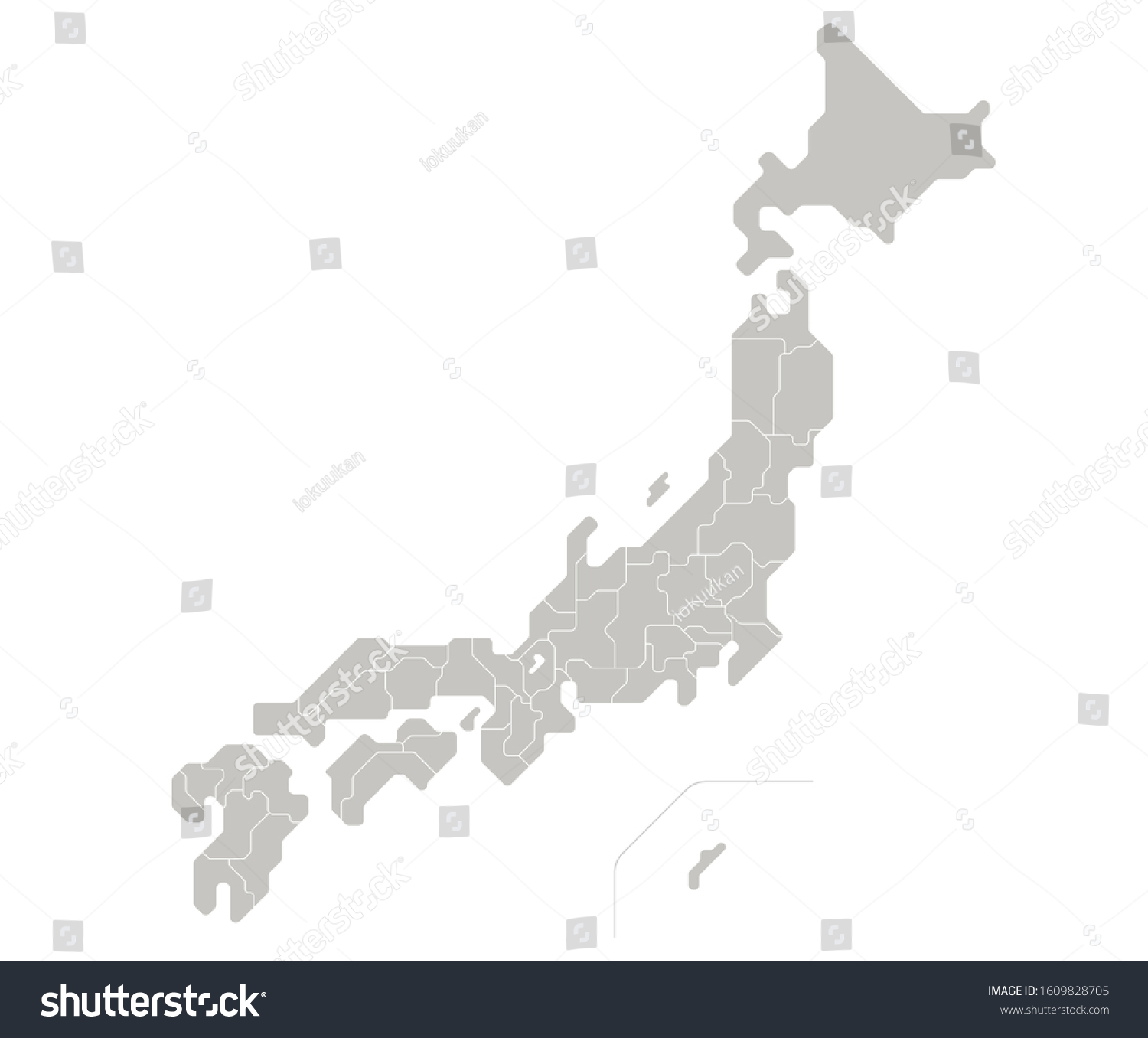 Map Japan Round Vector Data Stock Vector (Royalty Free) 1609828705