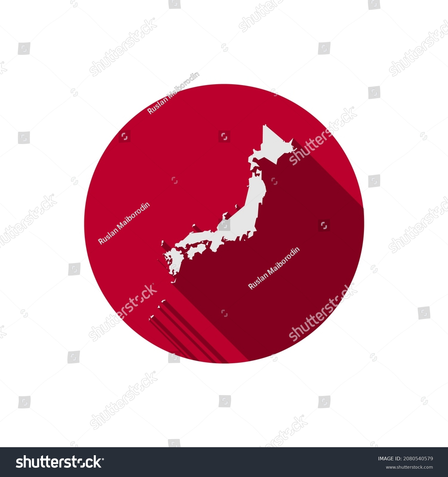 Map Japan Silhouette Isolated On Red Stock Vector (Royalty Free ...