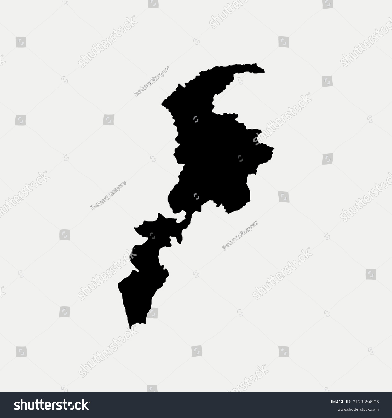 Map Khyber Pakhtunkhwa Pakistan Region Outline Stock Vector (Royalty ...