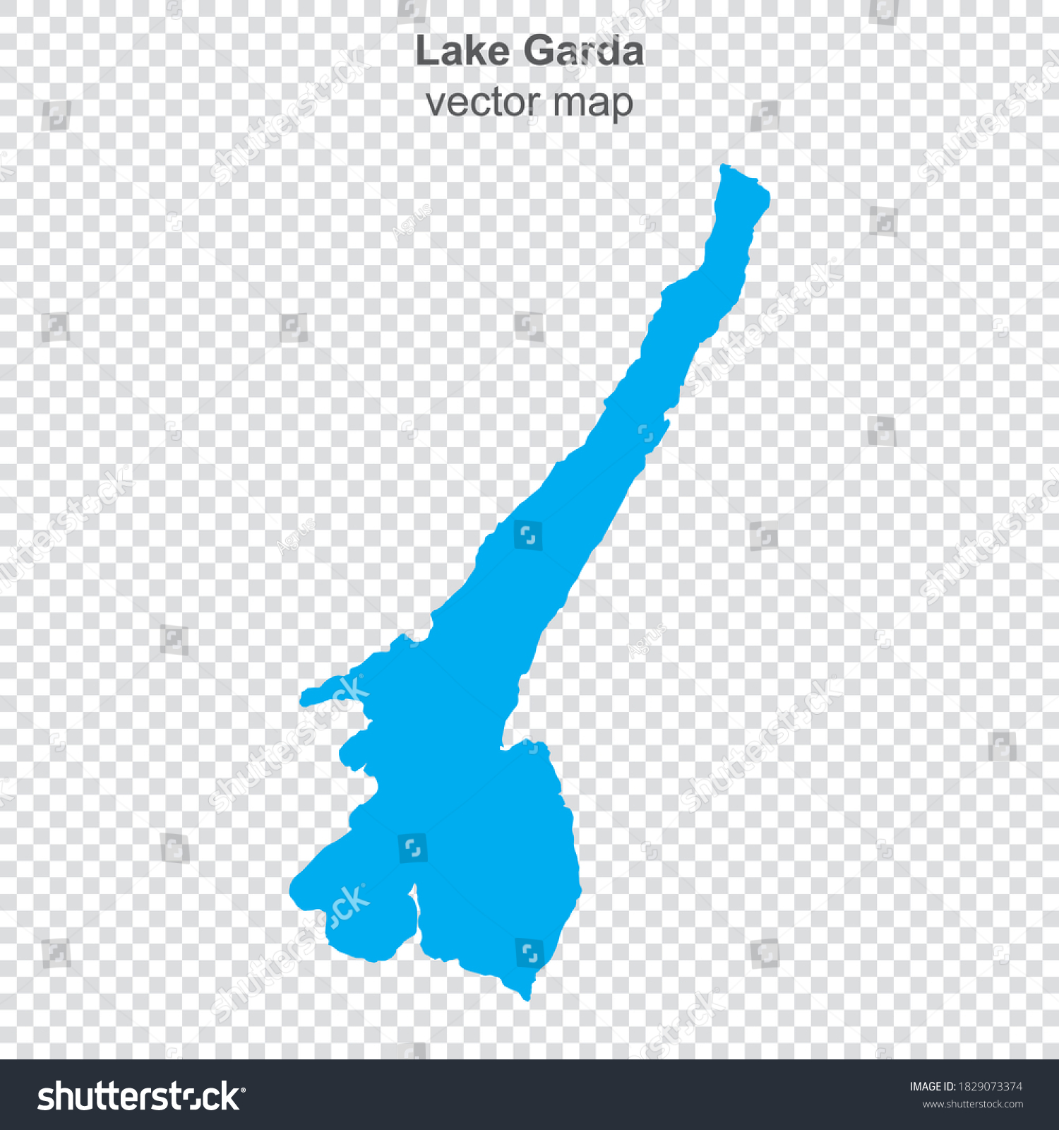 SVG of map of Lake Garda on transparent background svg