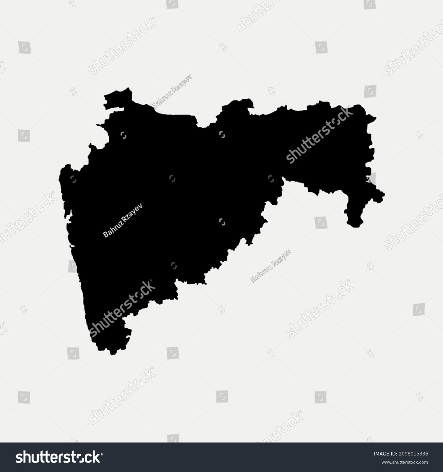 Map Maharashtra India Region Outline Silhouette Stock Vector (Royalty ...