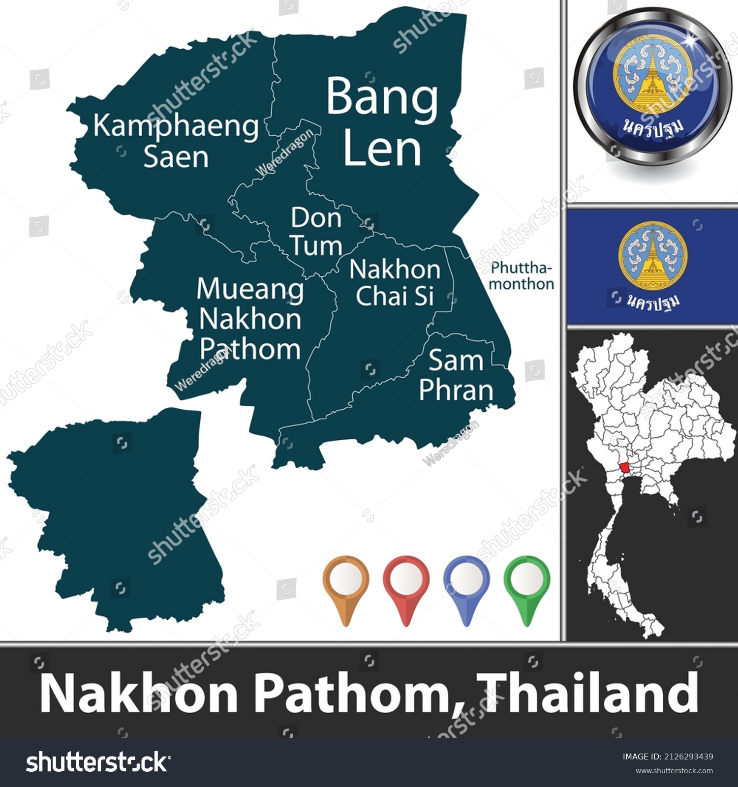 Nakhon Pathom Thailand Map Nakhon Pathom Stock Vectors, Images & Vector Art | Shutterstock