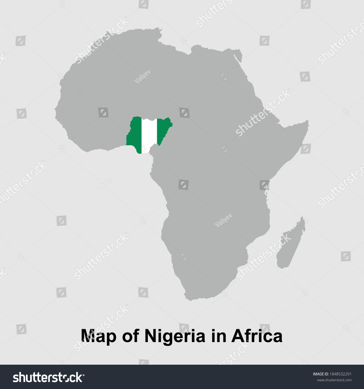 Map Nigeria Africa Isolated Vector Illustration Vector C S N Mi N Stock Vector Map Of Nigeria In Africa Isolated Vector Illustration 1848532291