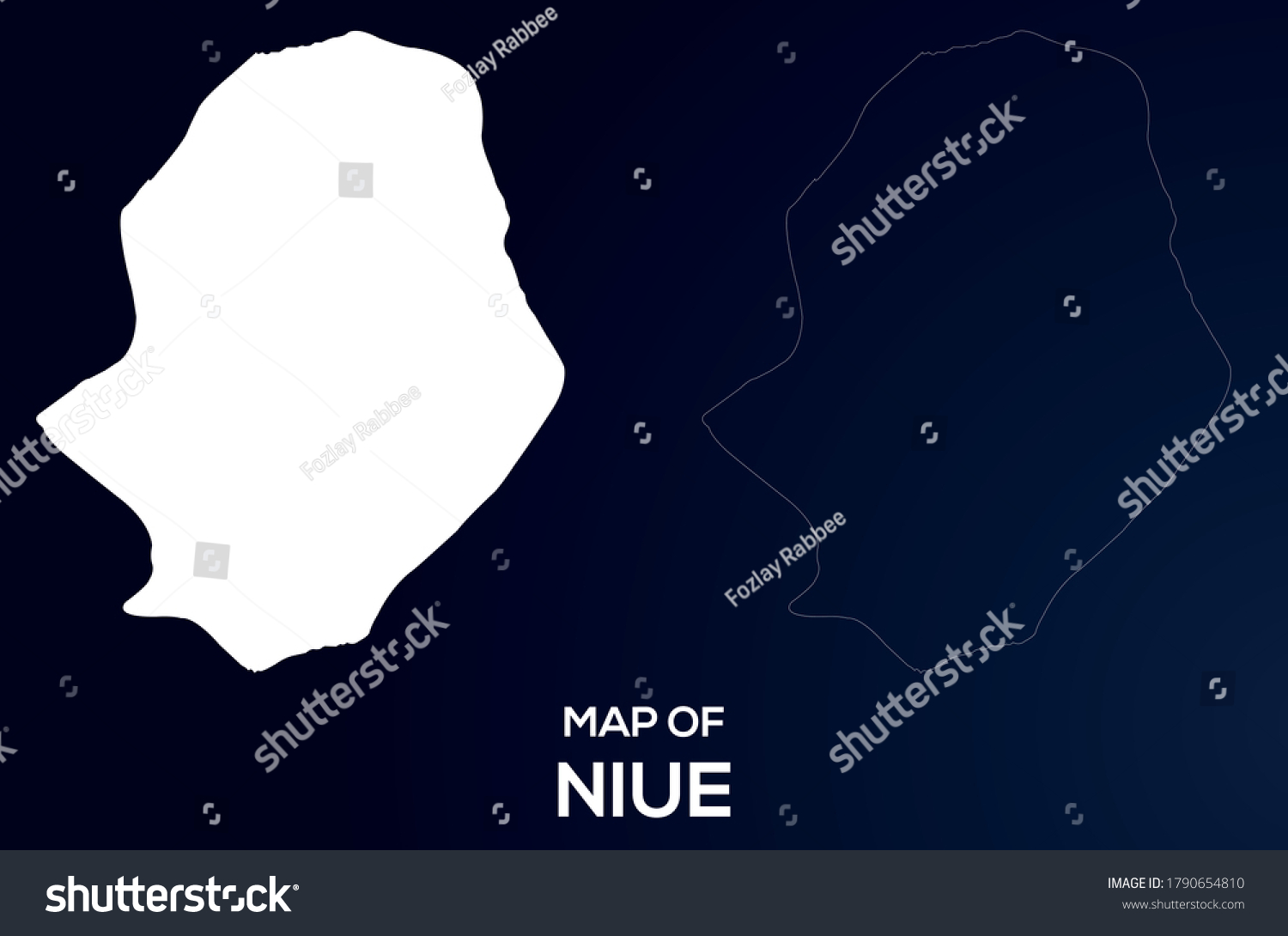 Mapa De La Silueta Vectorial Niue Vector De Stock Libre De Regalías