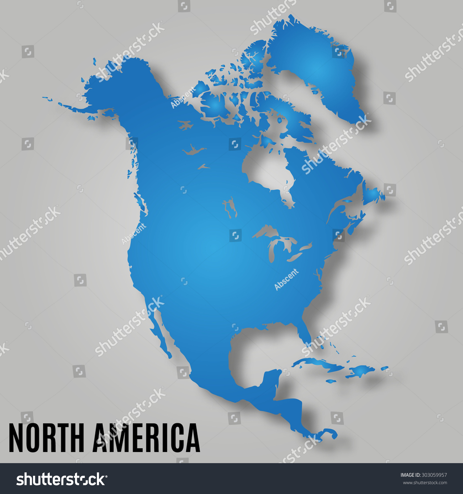 Map North America Continent Vector Illustration Vector De Stock Libre De Regalías 303059957 