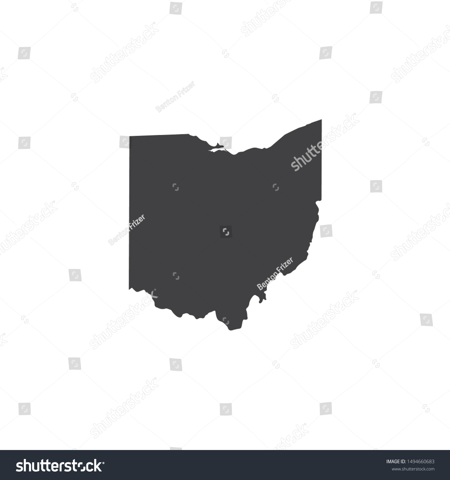 Map Ohio Vector Illustration Stock Vector (Royalty Free) 1494660683