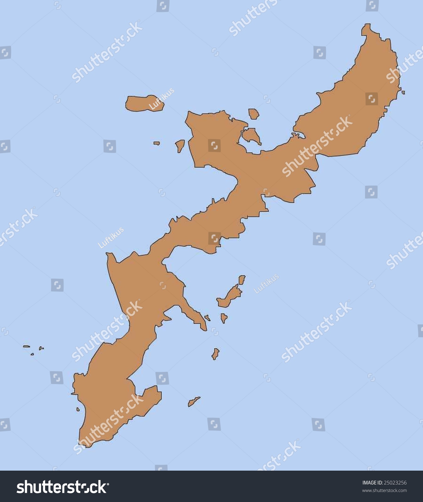 Map Okinawa Japan Vector Art Stock Vector 25023256 - Shutterstock