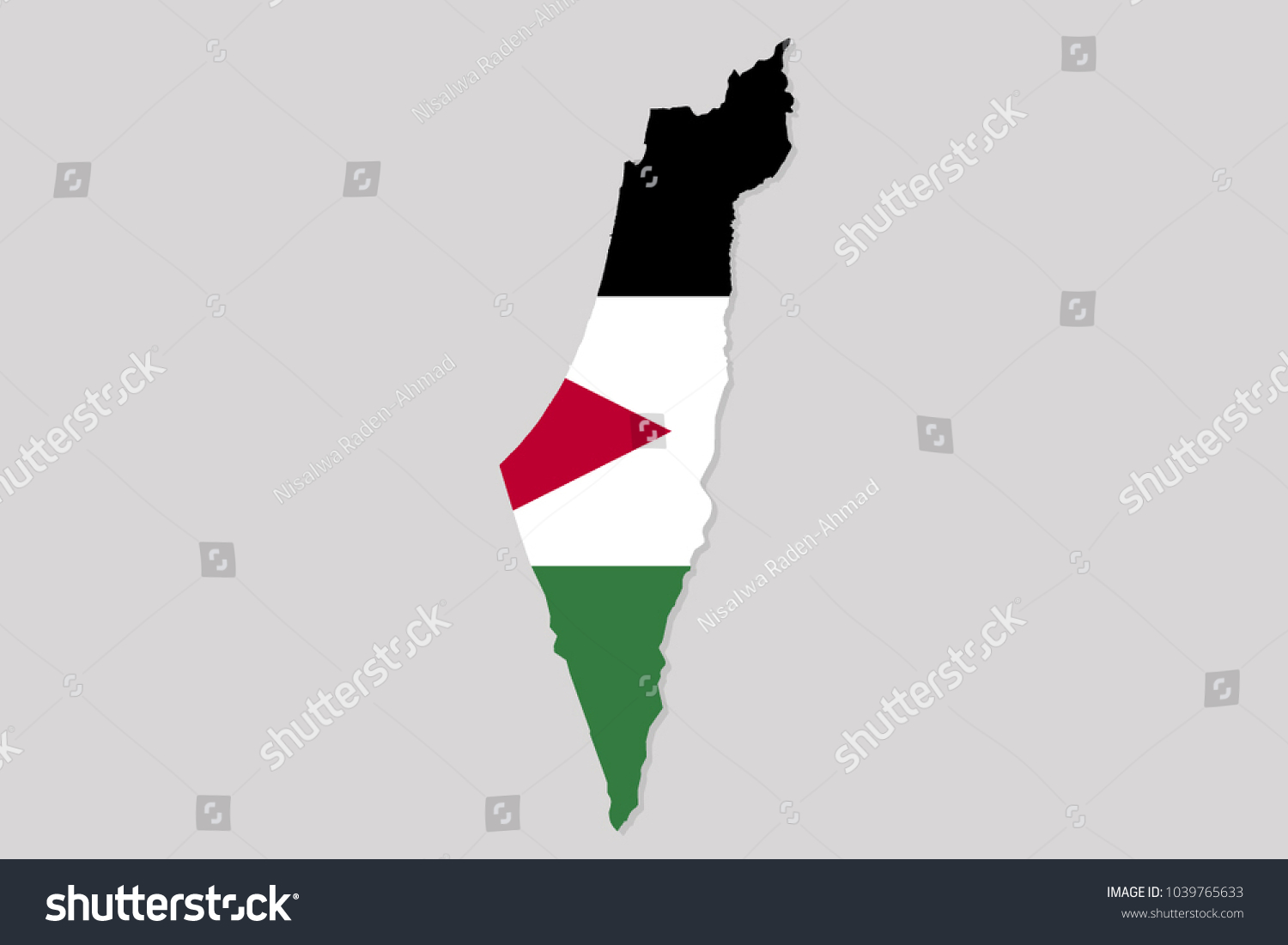 Map Palestine Flagvector Illustration Stock Vector Royalty Free