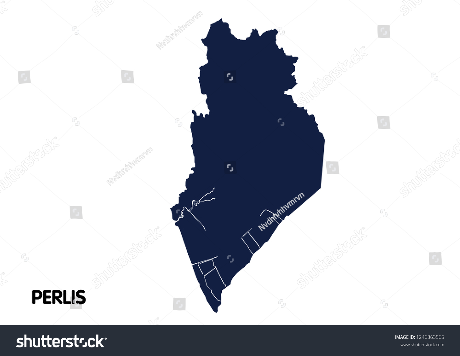 Map Perlis Malaysia Stock Vector (royalty Free) 1246863565