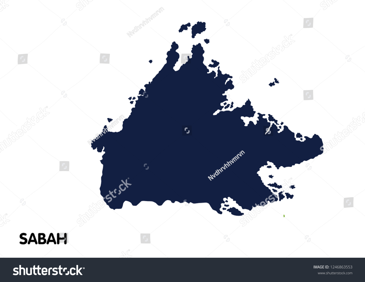 Map Sabah Malaysia Stock Vector (Royalty Free) 1246863553 | Shutterstock