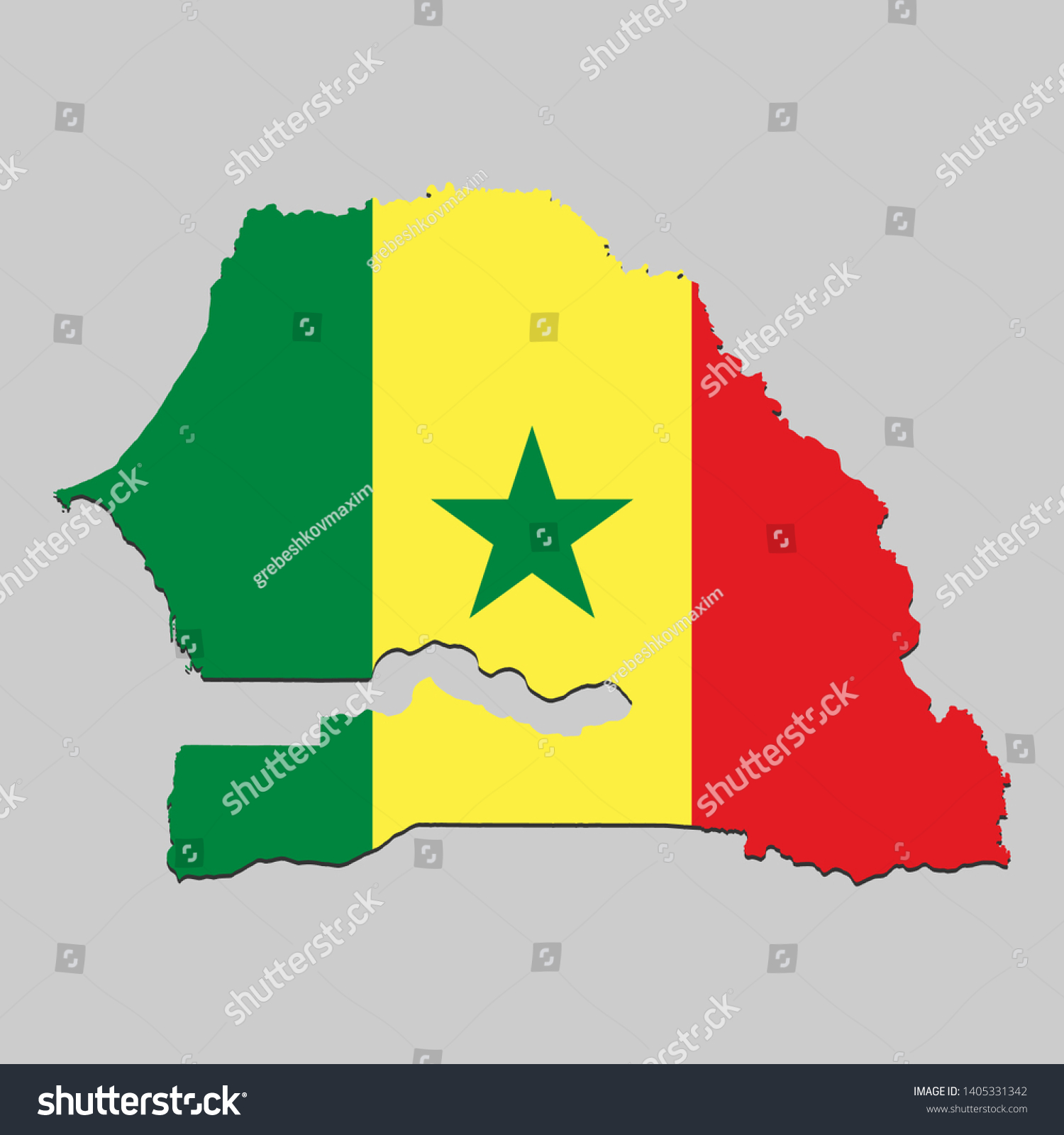 Map Senegal National Flag Vector Illustration Stock Vector Royalty Free 1405331342 Shutterstock 