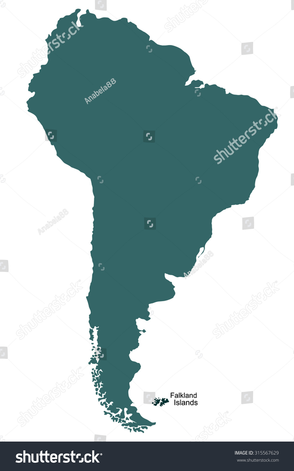 Falkland Islands On Map Of South America Map South America Falkland Islands Stock Vector (Royalty Free) 315567629 |  Shutterstock