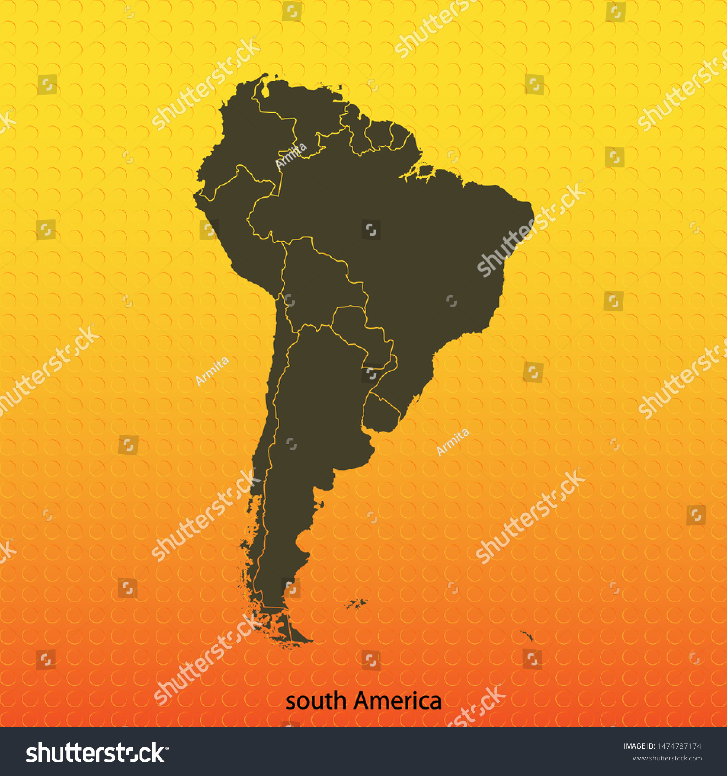 Map South America Vector Illustration Stock Vector Royalty Free 1474787174 3430