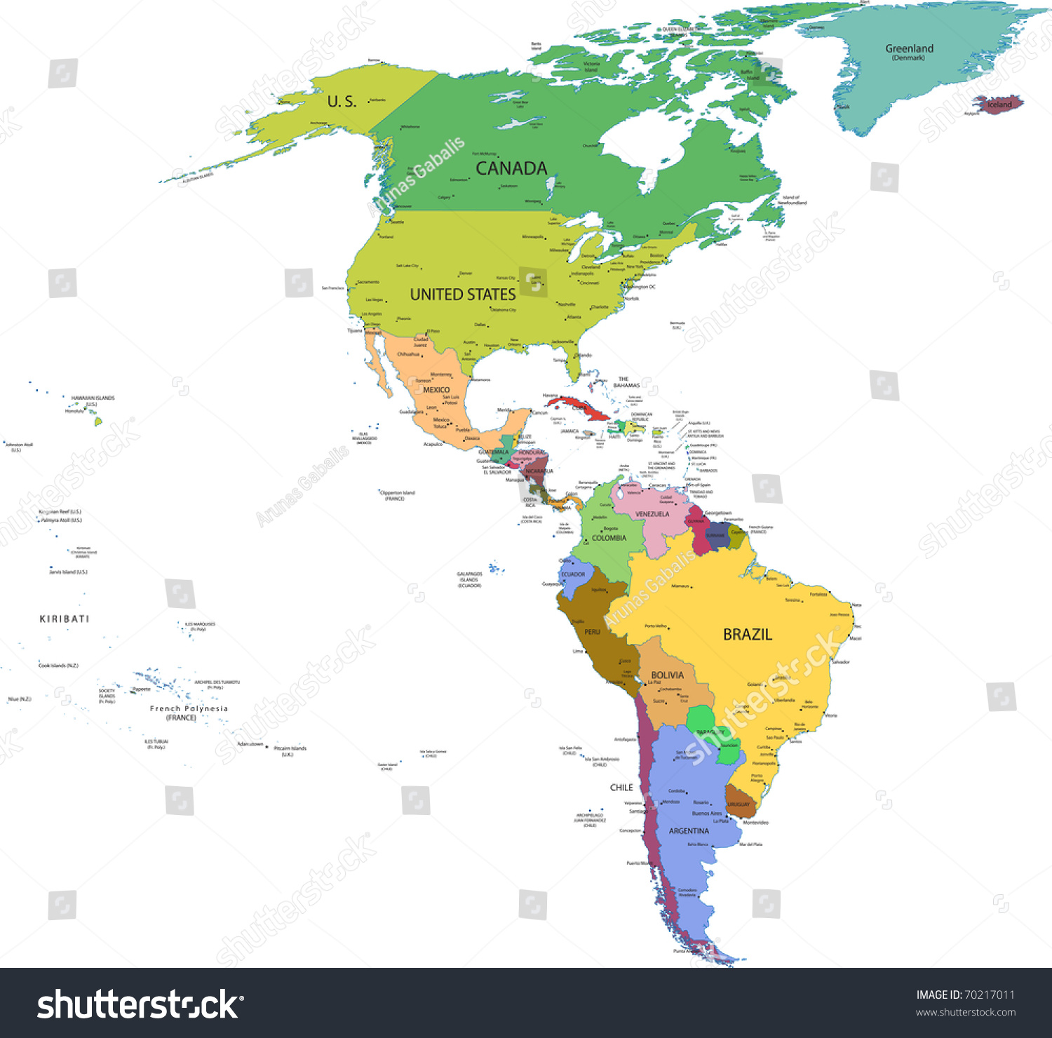 map of north america and south america with countries Map South North America Countries Capitals Stock Vector Royalty map of north america and south america with countries