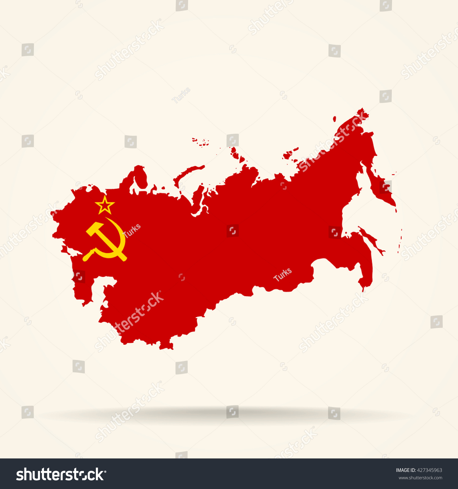 Map Soviet Union Soviet Union Flag Stock Vector 427345963 - Shutterstock