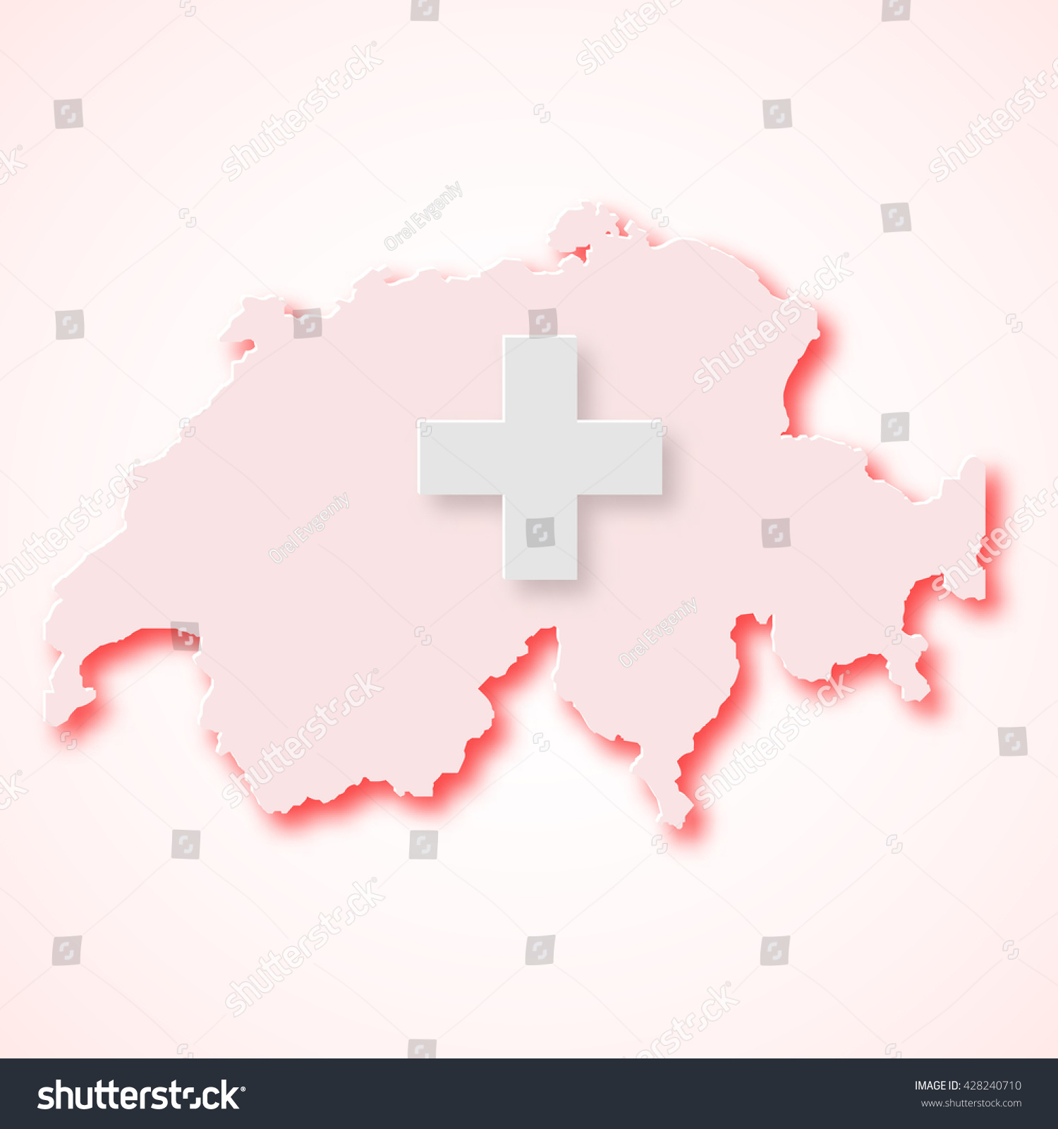 SVG of Map of Switzerland, Swiss Confederation svg