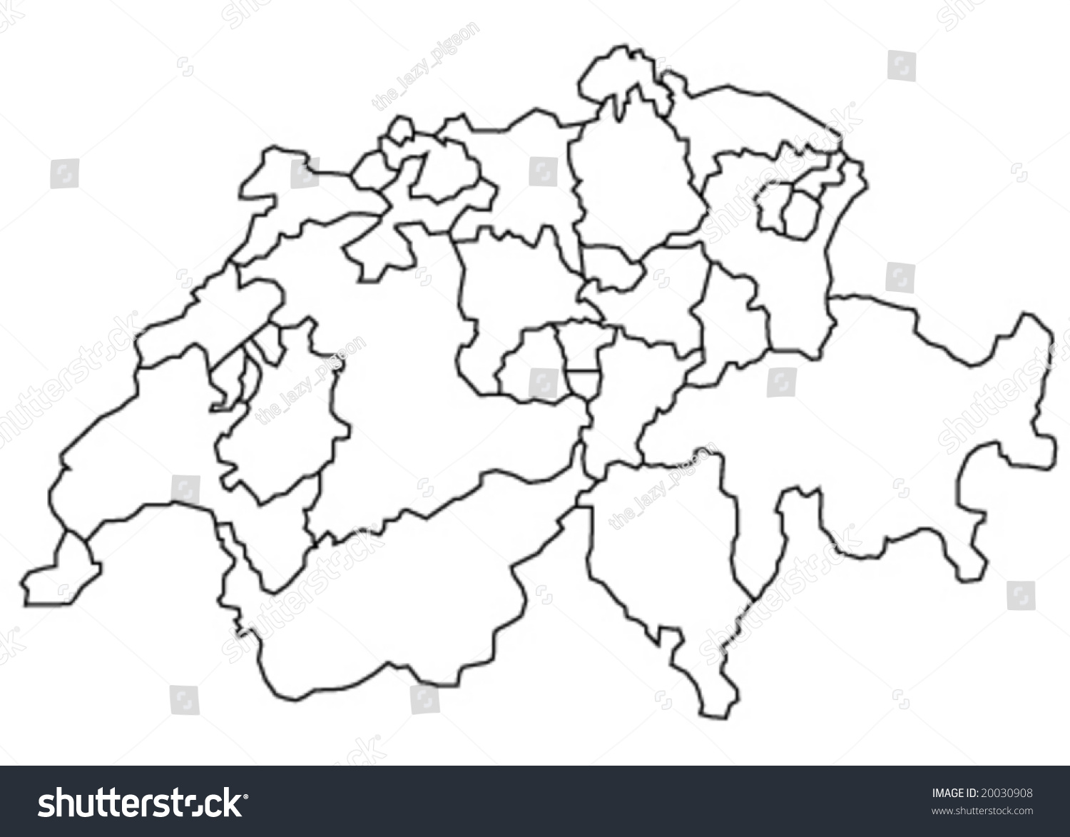 Map Of Switzerland Vector Illustration - 20030908 : Shutterstock