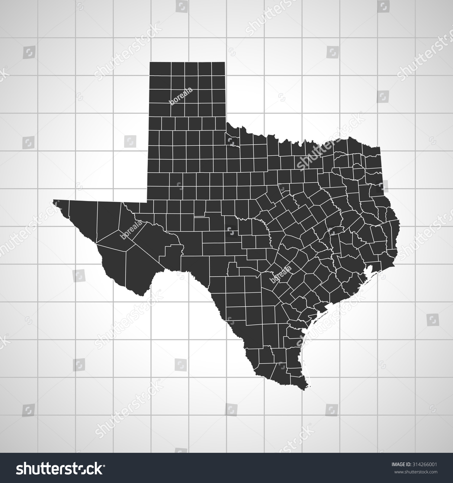Map Texas Stock Vector Royalty Free 314266001 Stock Vector Map Of Texas 314266001 